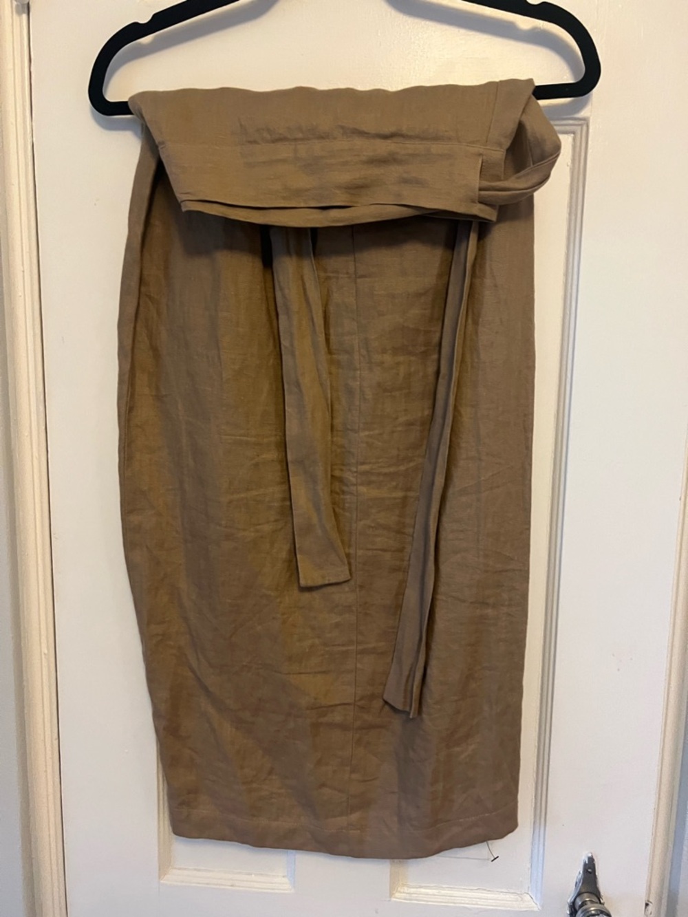 Reformation Florence Wrap Midi Skirt in Khaki - Picture 4 of 5
